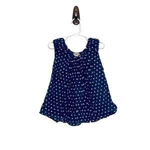 Eliane et Lena Toddler Girls' Blue & White Polka Dot Sleeveless Flowy Top size 3